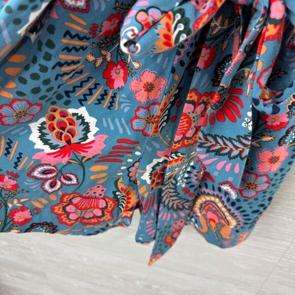 Boden Ruffle Neck Jersey Paisley Belted Romper - Picture 3 of 10